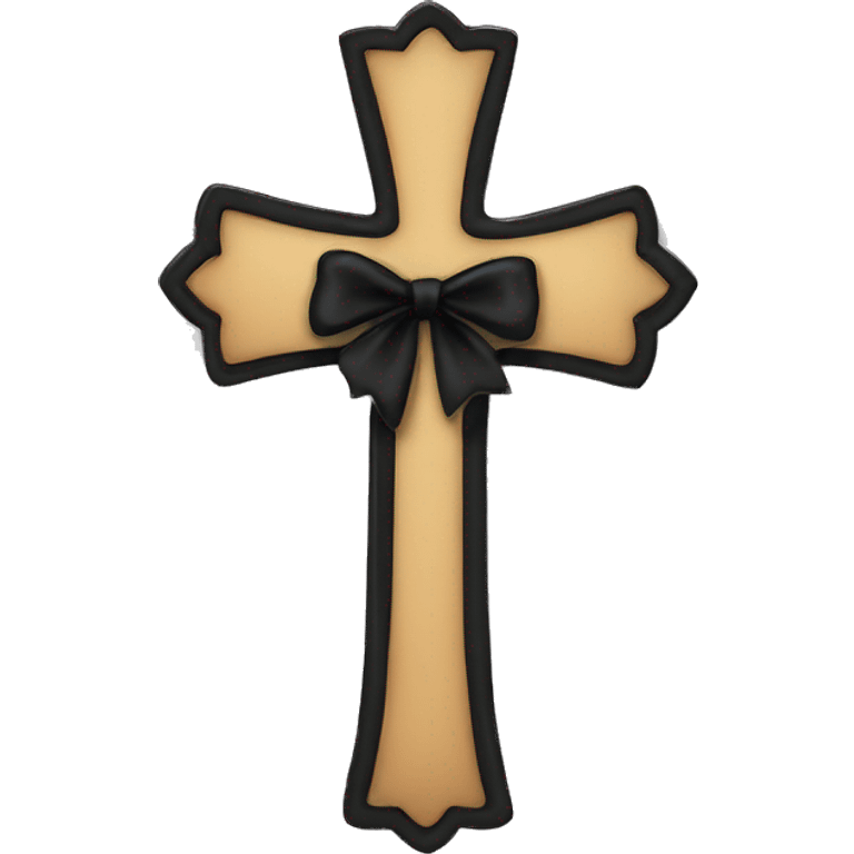 Gothic cross with a black bow emoji