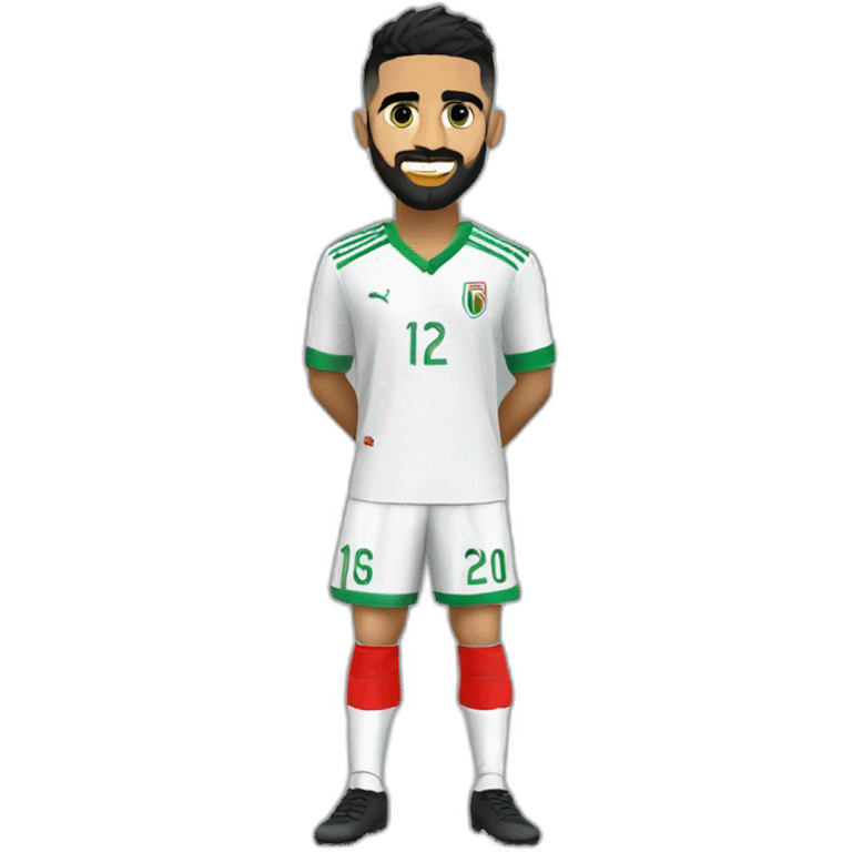 I want an emoji of the player Riyad Mahrez holding the African Cup2024 He wears the Algerian national team uniform emoji