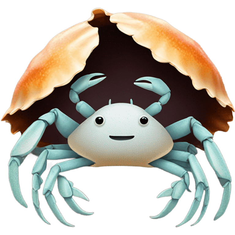 Shell with a crab in it emoji