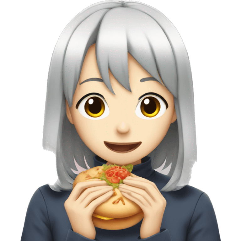 Anime girl eating  emoji