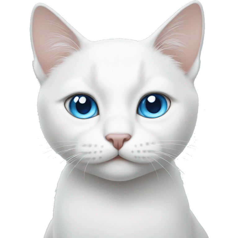 white cat with blue eyes emoji