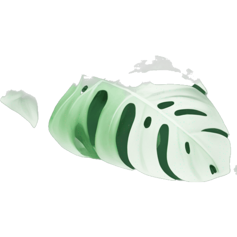 Green and white monstera  emoji