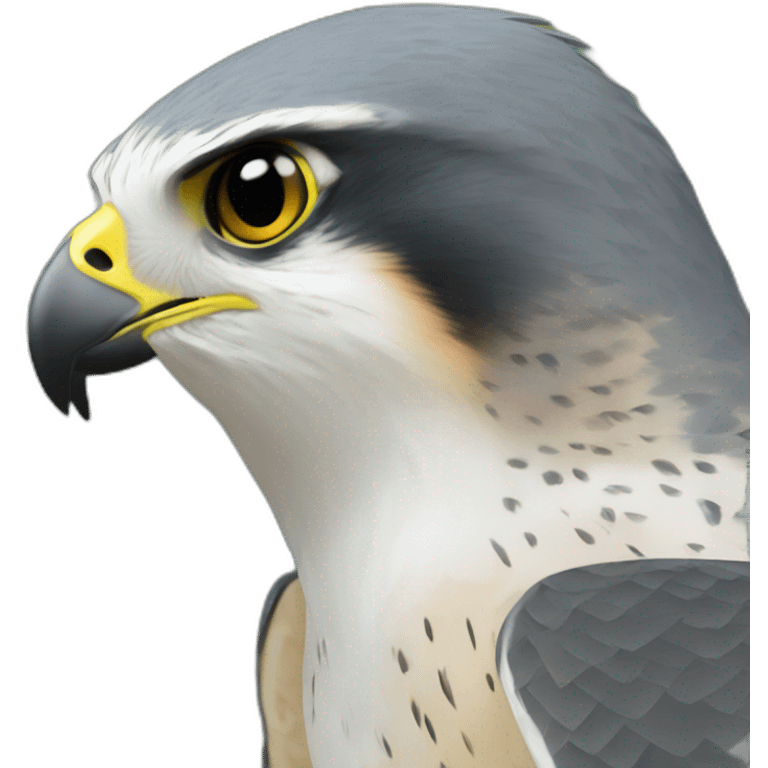 Peregrine falcon on a spreadsheet emoji