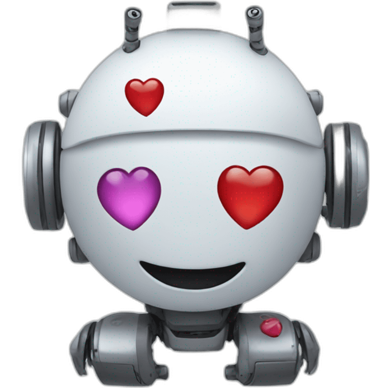 smiling robot with hearts around emoji