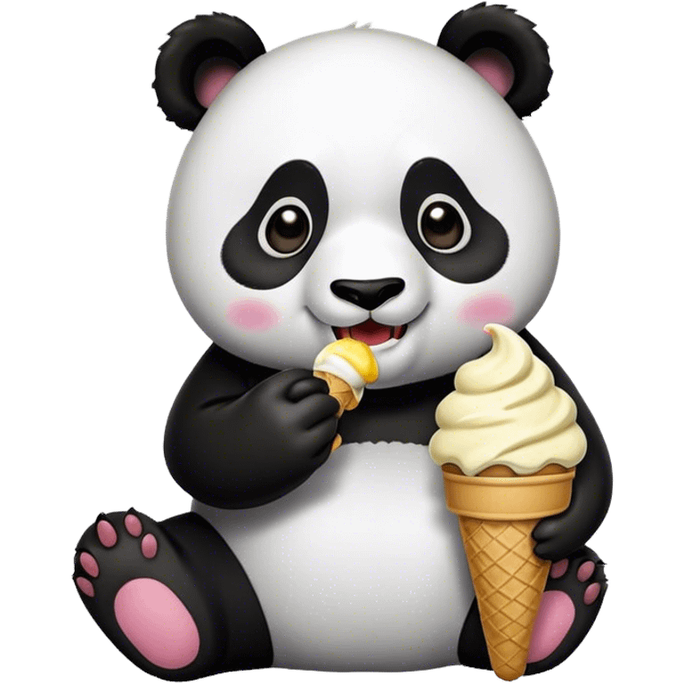 Panda eating ice cream emoji