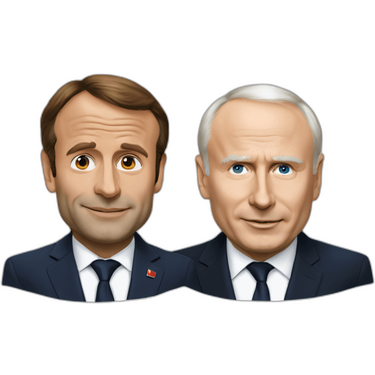 Emanuel Macron et Vladimir poutine emoji