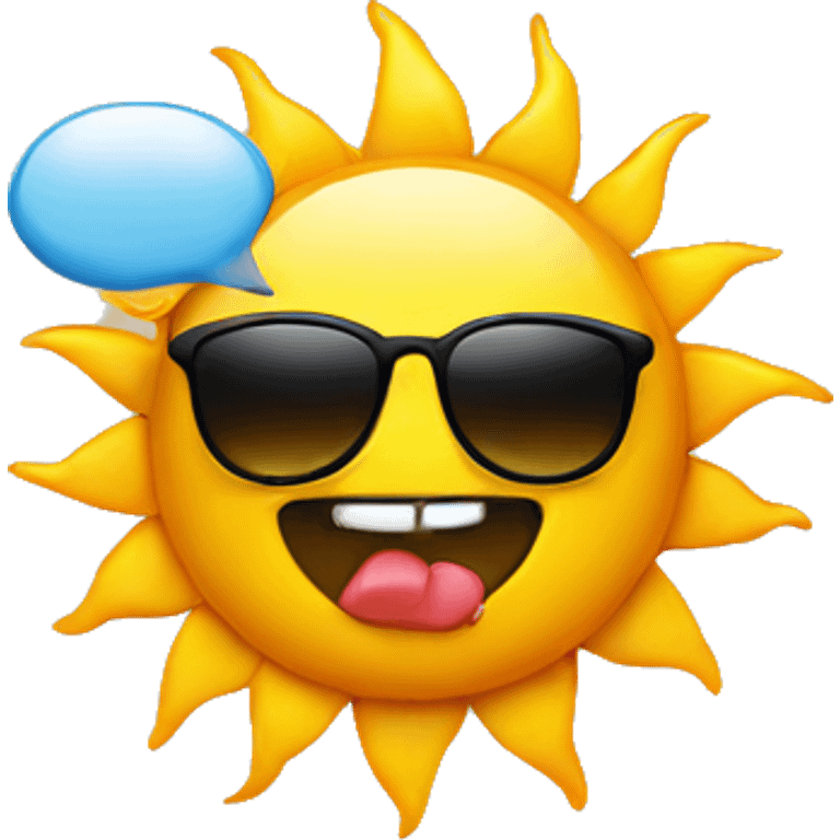 sun with sunglasses and a tongue outside emoji