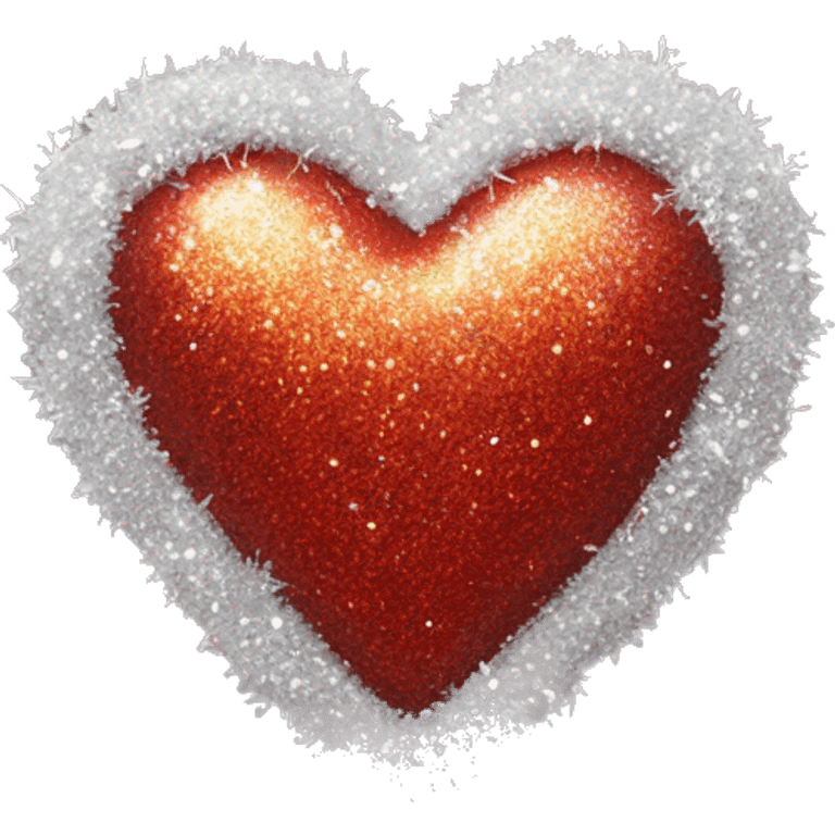 Glitter Christmas heart  emoji