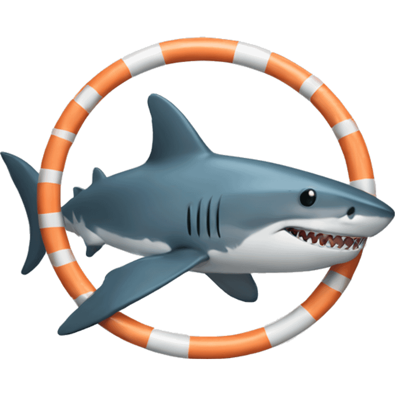 A shark in a swimming circle emoji