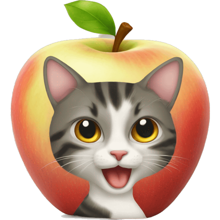 Apple and cat  emoji