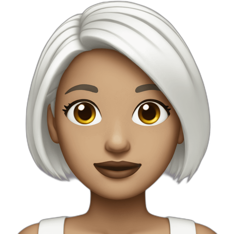 it girl white short hair macbook pro emoji