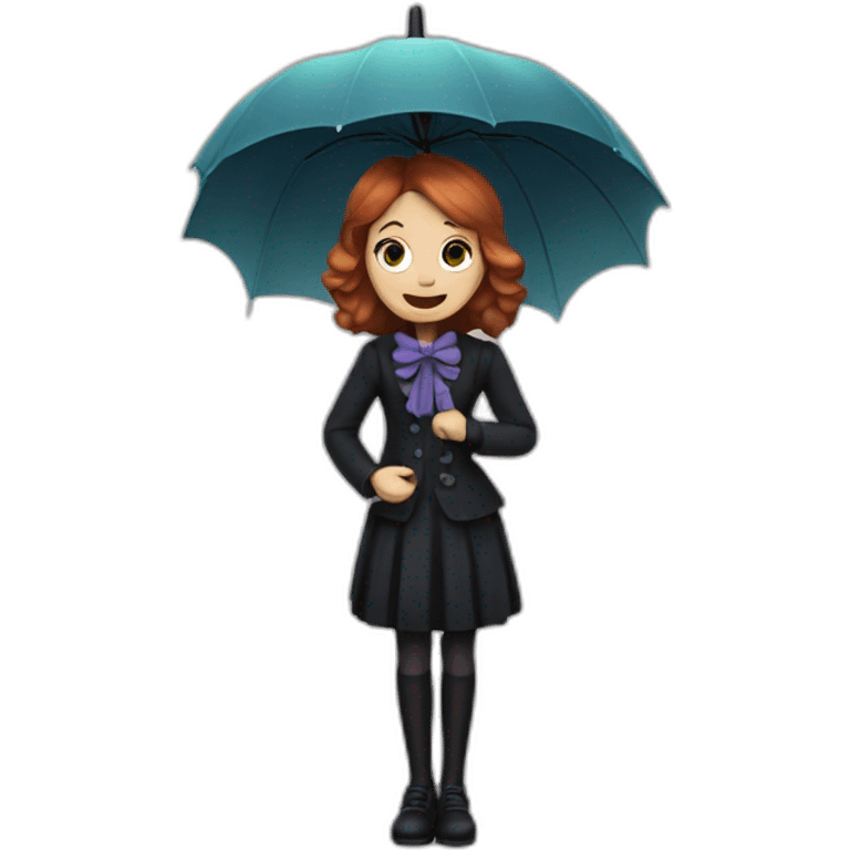 Umbrella girl haunted mansion emoji