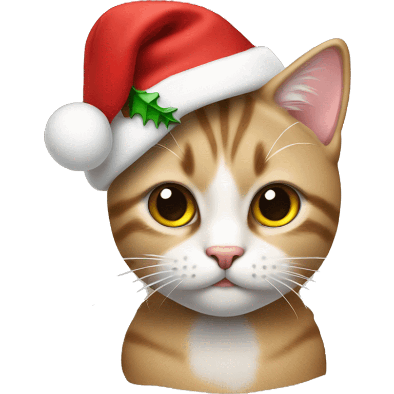 Gato con gorro de navidad emoji