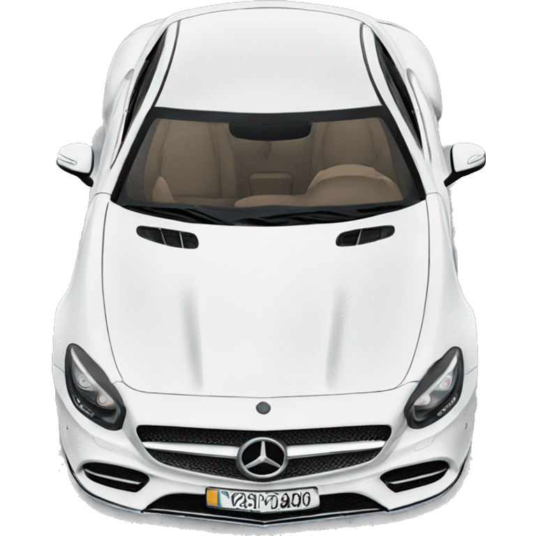 White Mercedes AMG front view  emoji