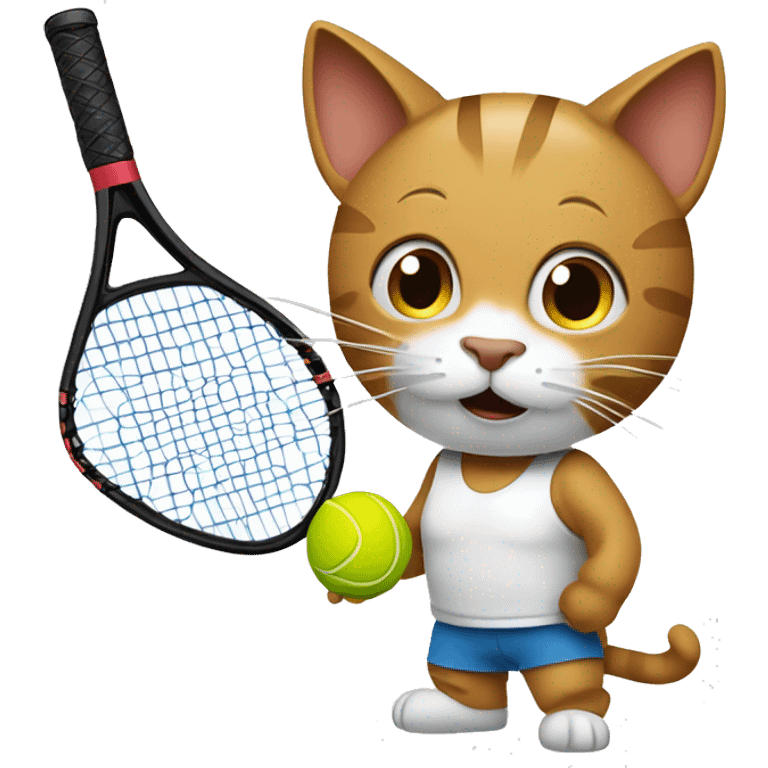 Cat playing racquetball  emoji