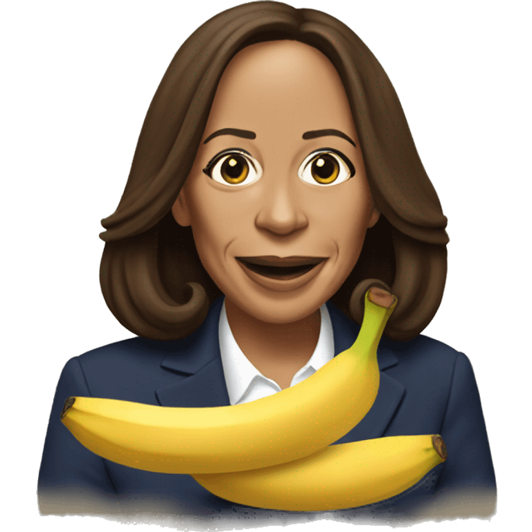 Kamala Harris eating a banana emoji