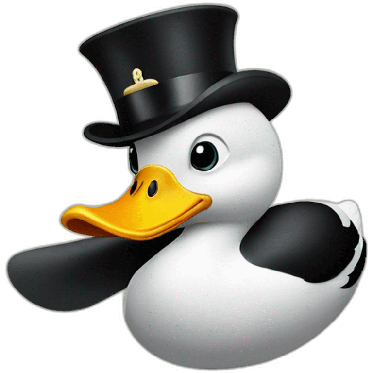 duck with monocle on the eye and Crown on the head emoji