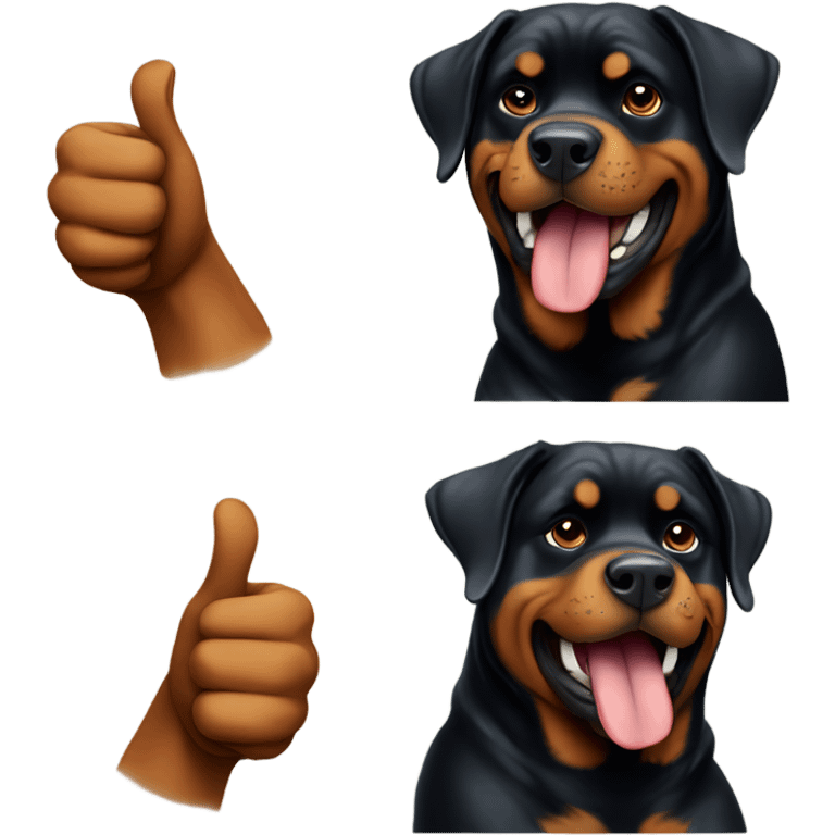 Rottweiler giving a thumbs up emoji