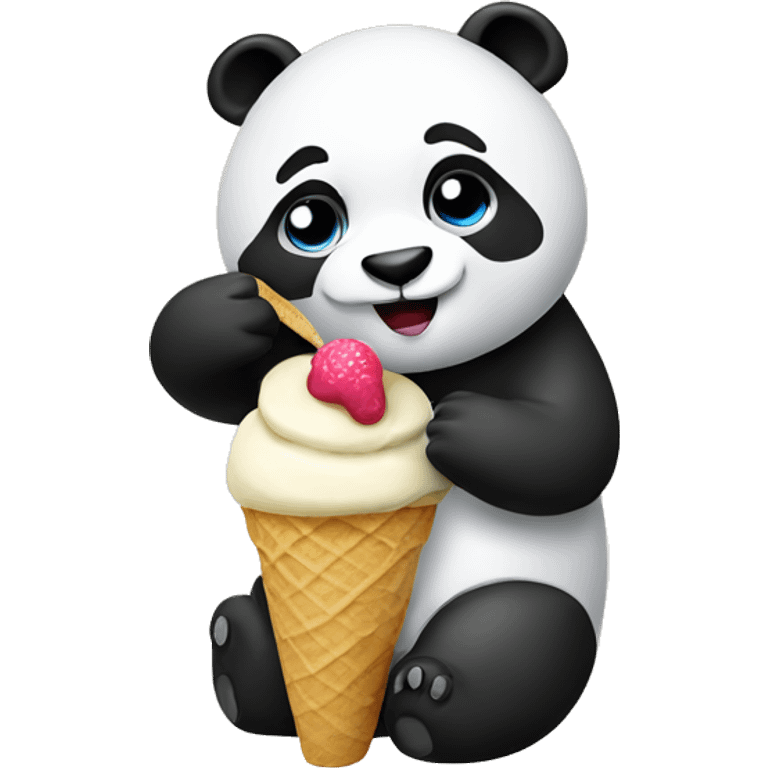 Panda eating ice cream emoji