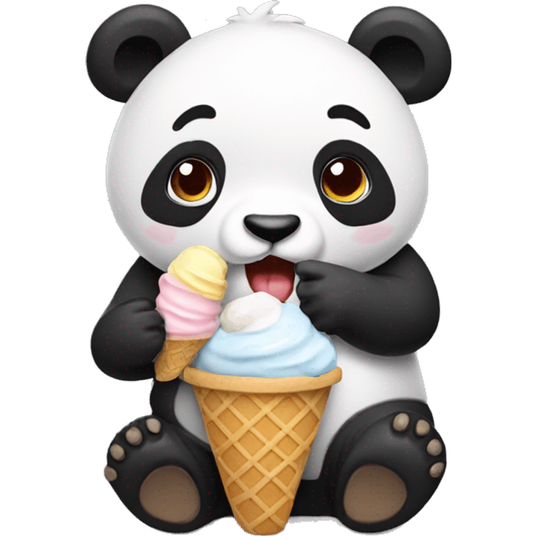 Panda eating ice cream emoji