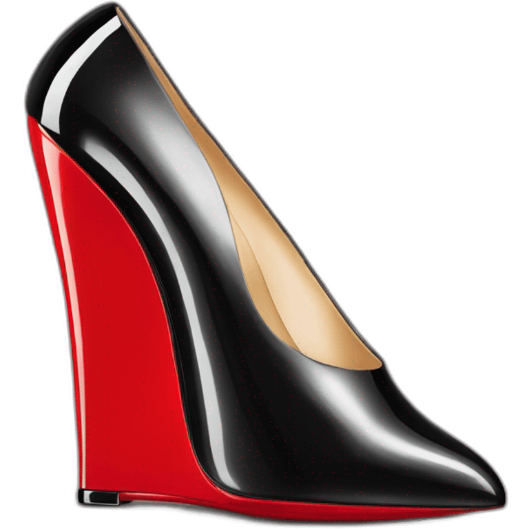 One WEDGE heel LOUBOUTIN black PATENT emoji