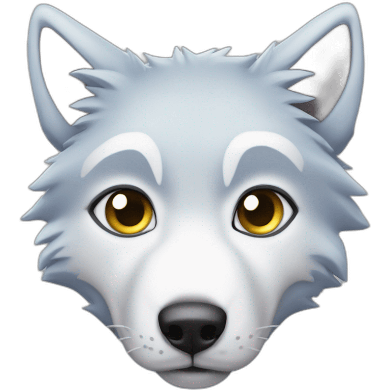 Loup blanc yeux bleus foncés  emoji