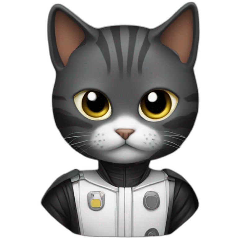 A cat on the darht vader suit emoji