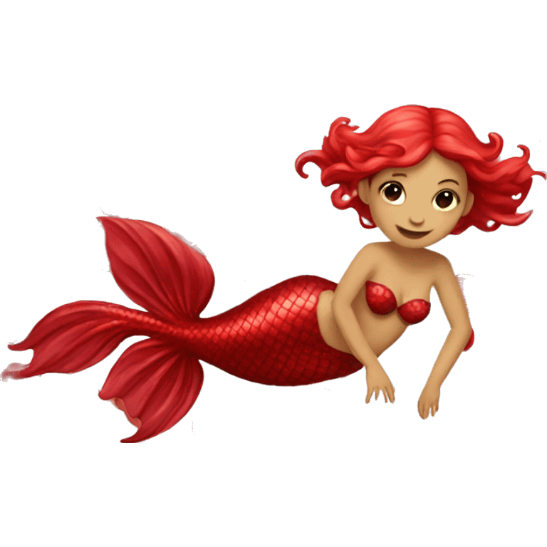 red mermaid with tail emoji