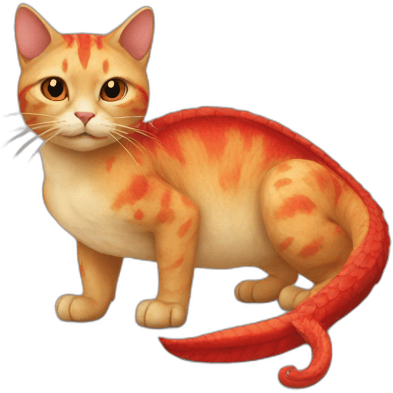 A cat with a red pogona on this back emoji