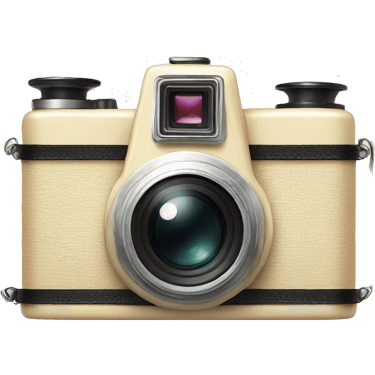 cute vintage cream colored camera emoji