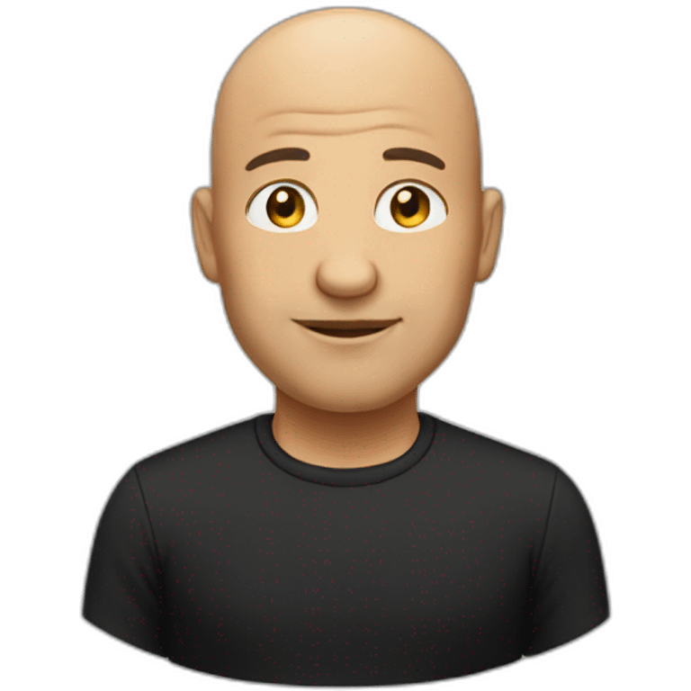 bald ceo in black t shirt emoji