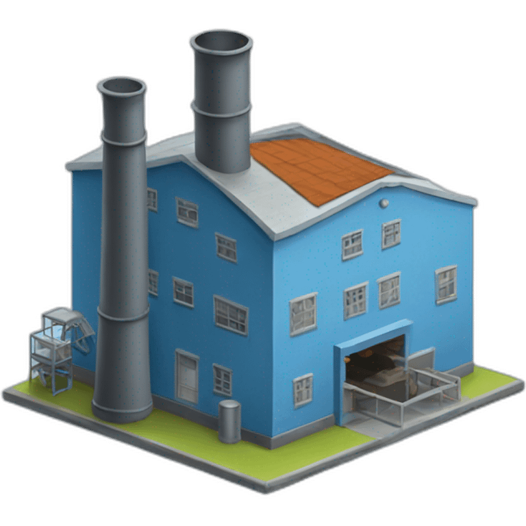 little blue factory emoji