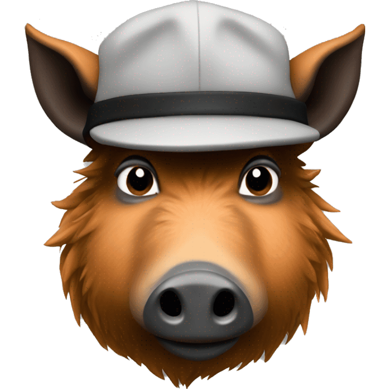 Boar with black cap emoji