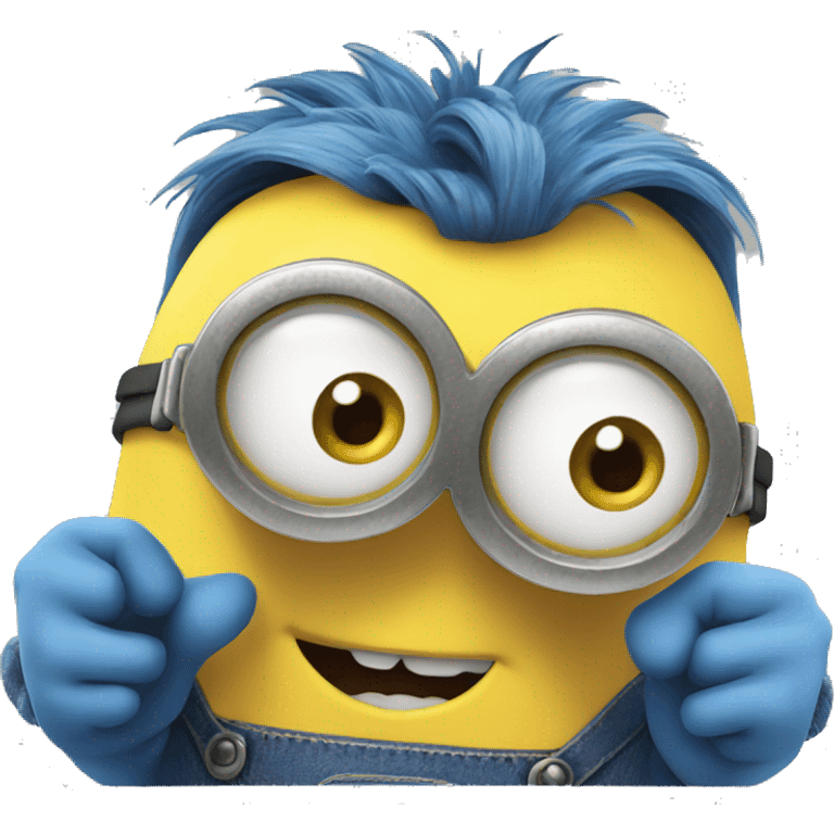 Minion saying hello with hand emoji