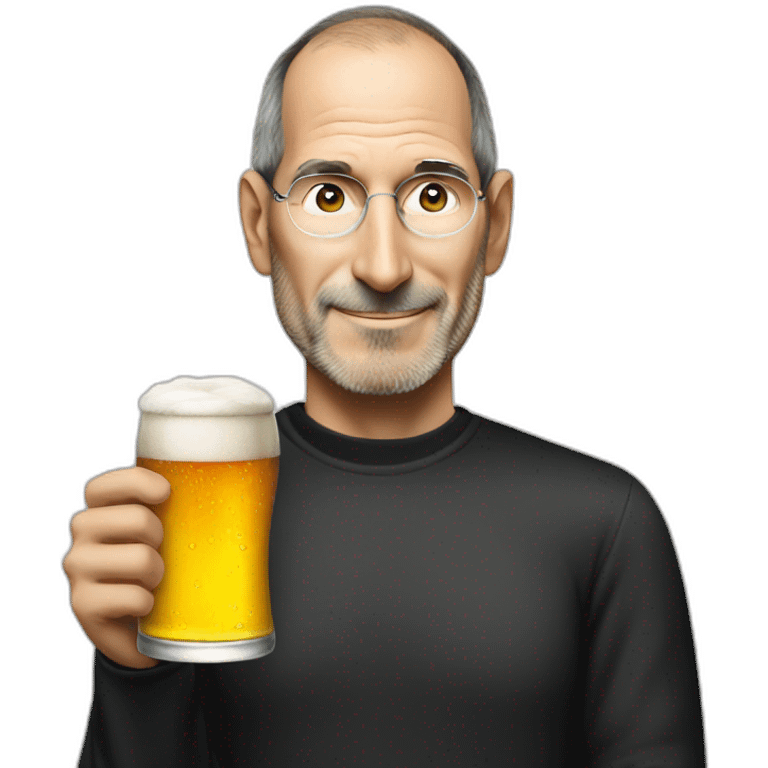 Steve jobs habing a beer emoji