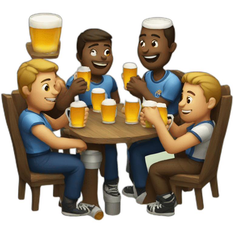 team drinking a beer emoji