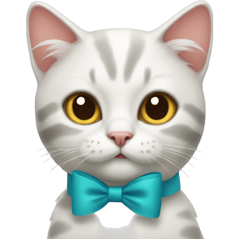 cat wearing a bow emoji