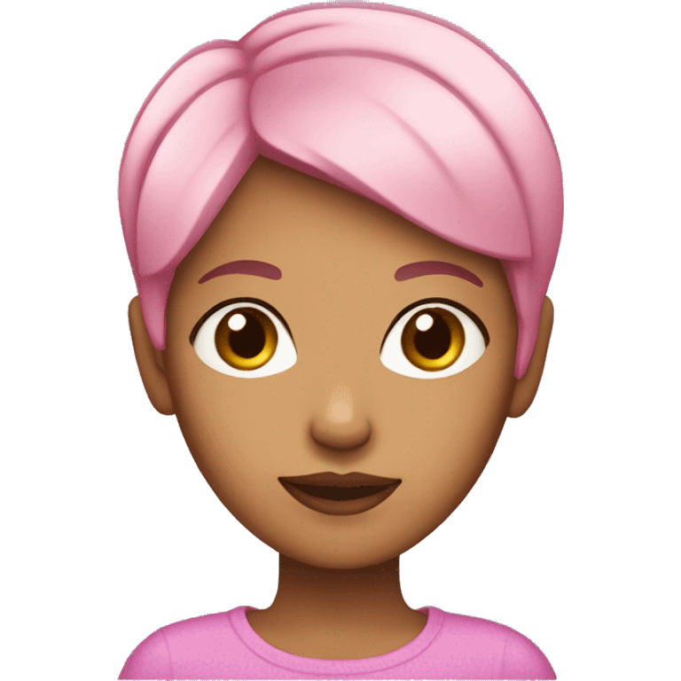 pink short hair woman with dark brown eyes and olive skin emoji