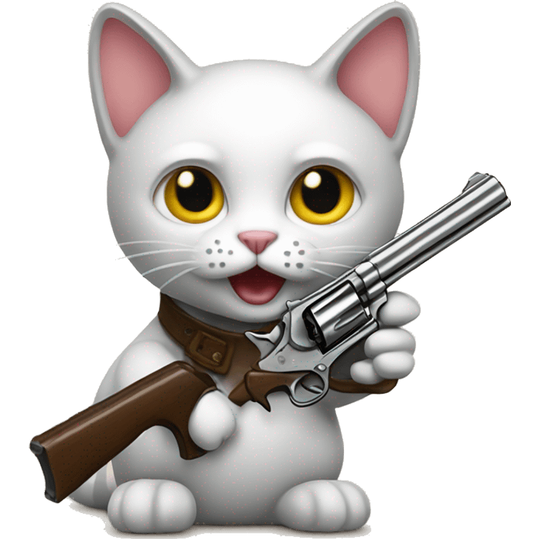 Cat with 2 revolvers emoji