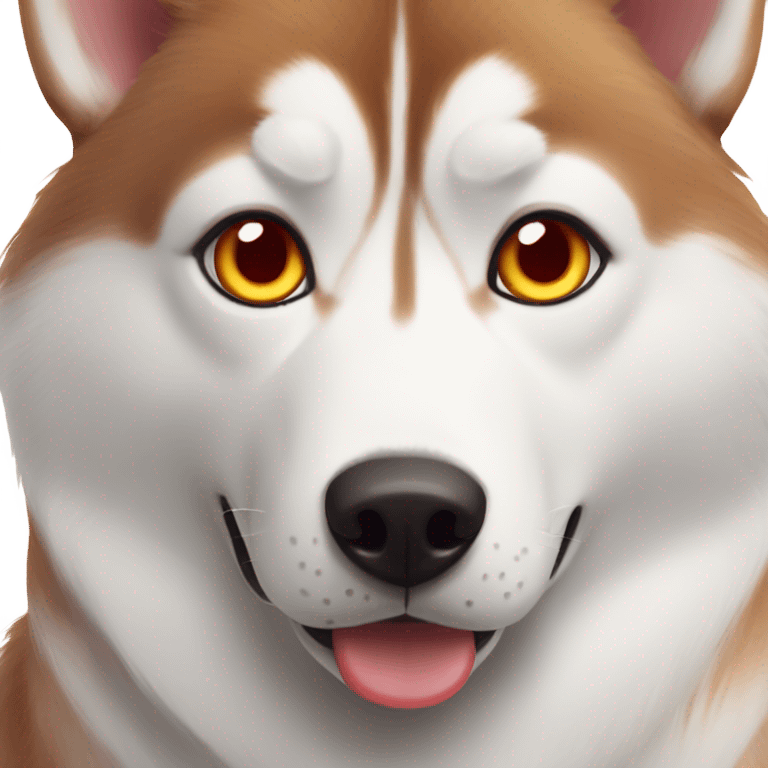 Red husky amber eyes red nose emoji