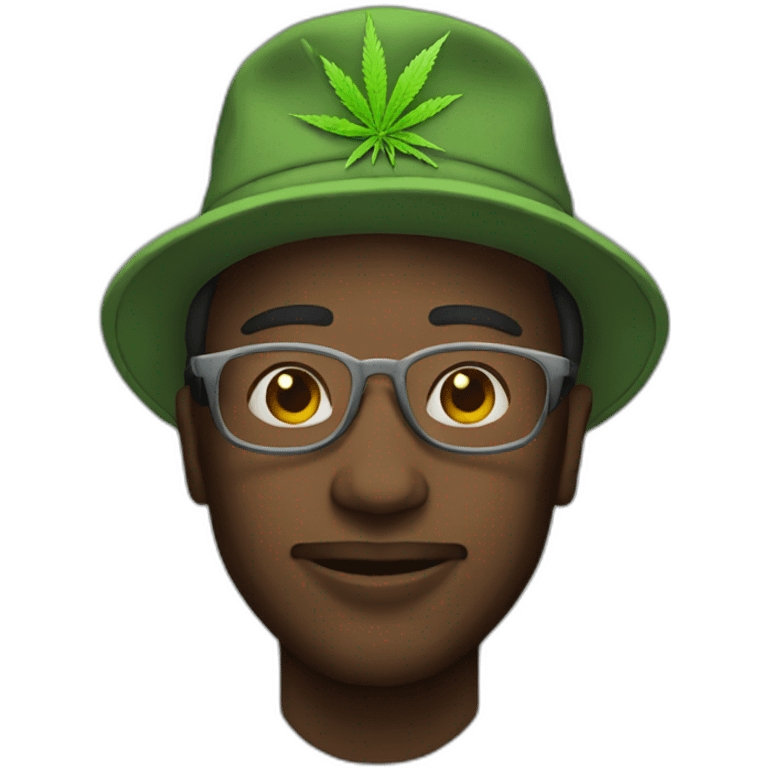 Man with weed bucket hat emoji