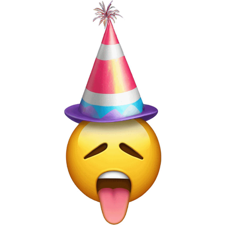 Crying emoji with a party hat emoji