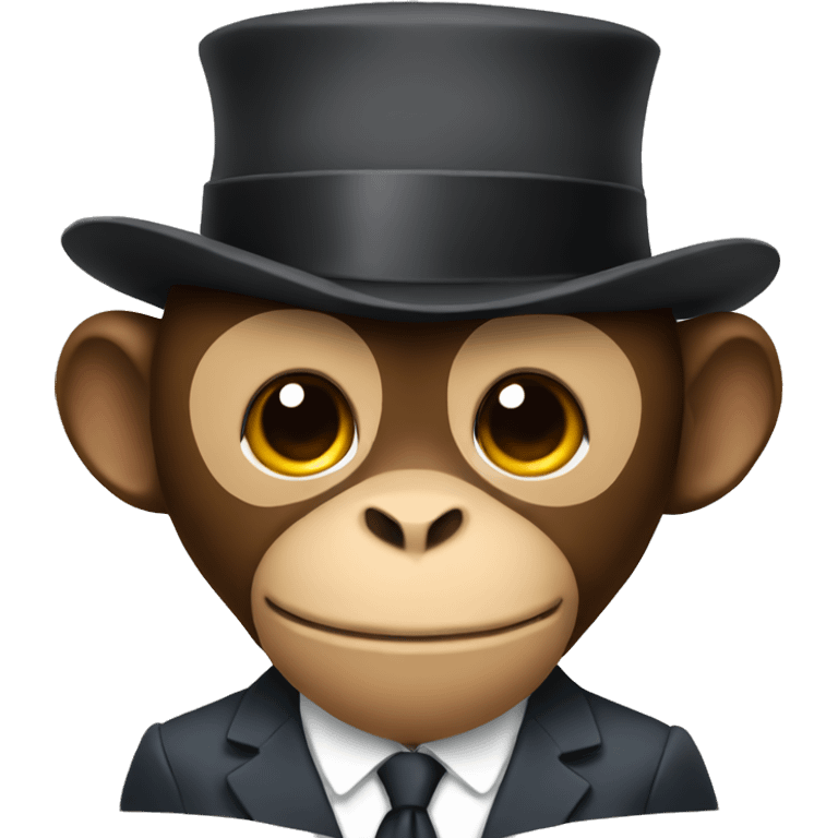 a monkey with a hat and suit emoji