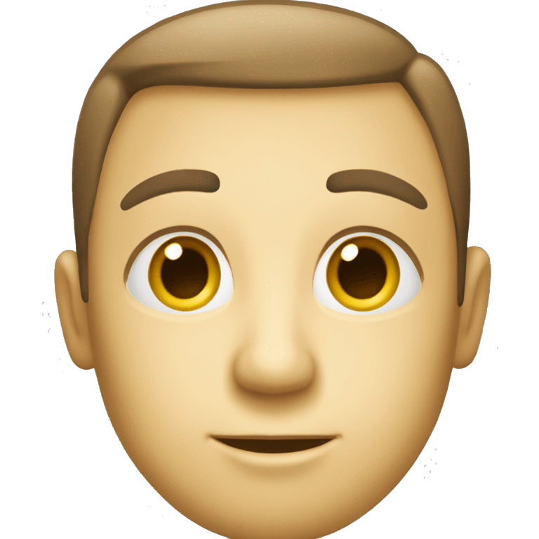 A yellow face with a smooth, clean look, sporting a neutral but confident smile, slightly squinting with sharp, thin eyebrows to convey professionalism, and exuding a calm, polished vibe. emoji