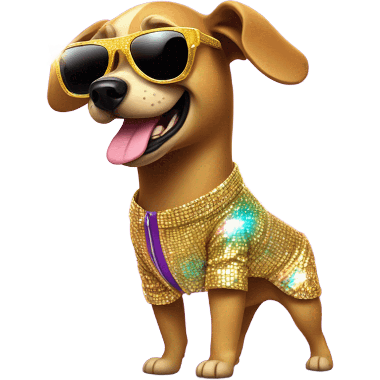 Dog at a disco emoji