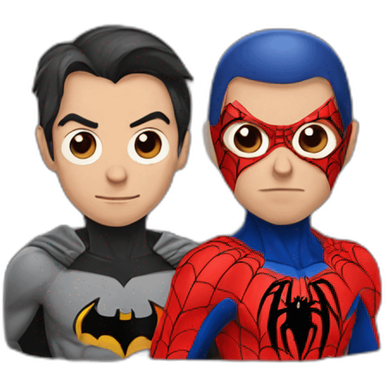 batman and spiderman emoji