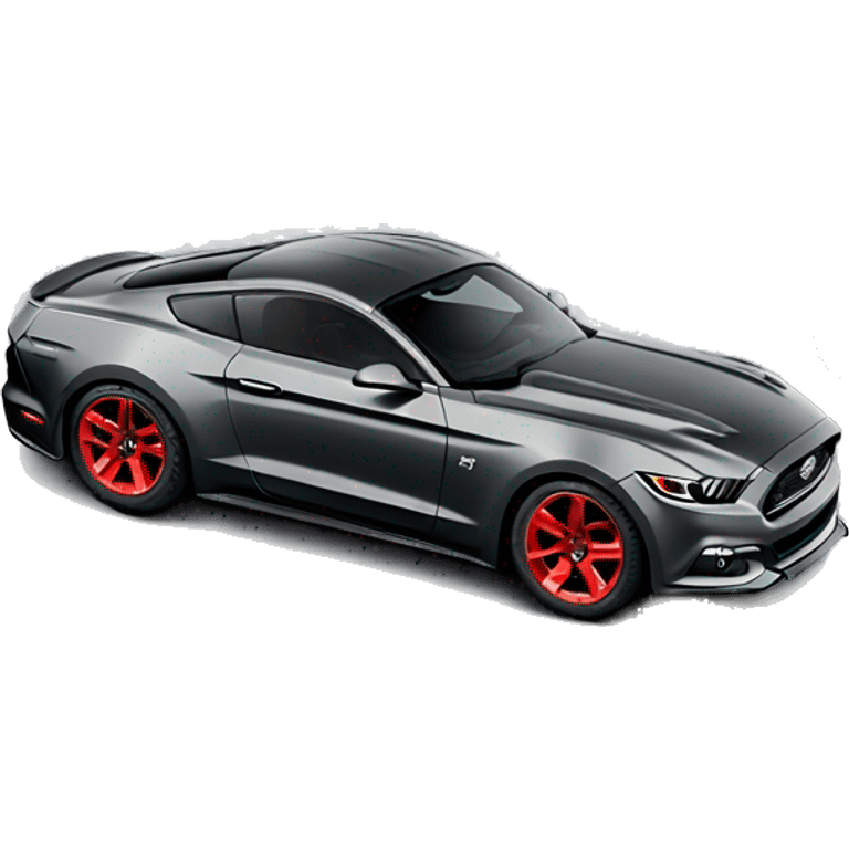 2017 ford mustang dark gray with red wheels emoji