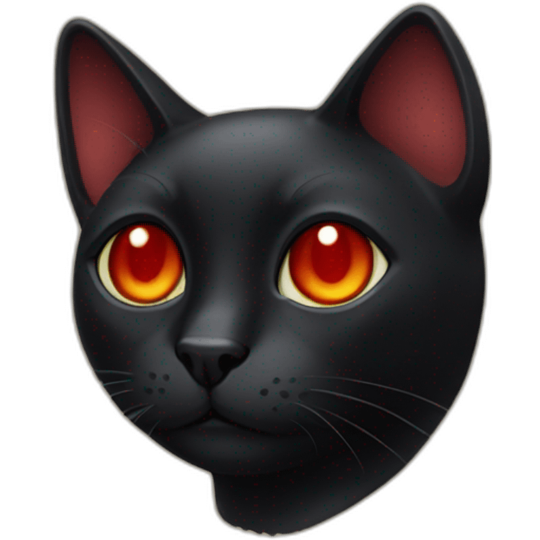  A black cat with red eyes emoji