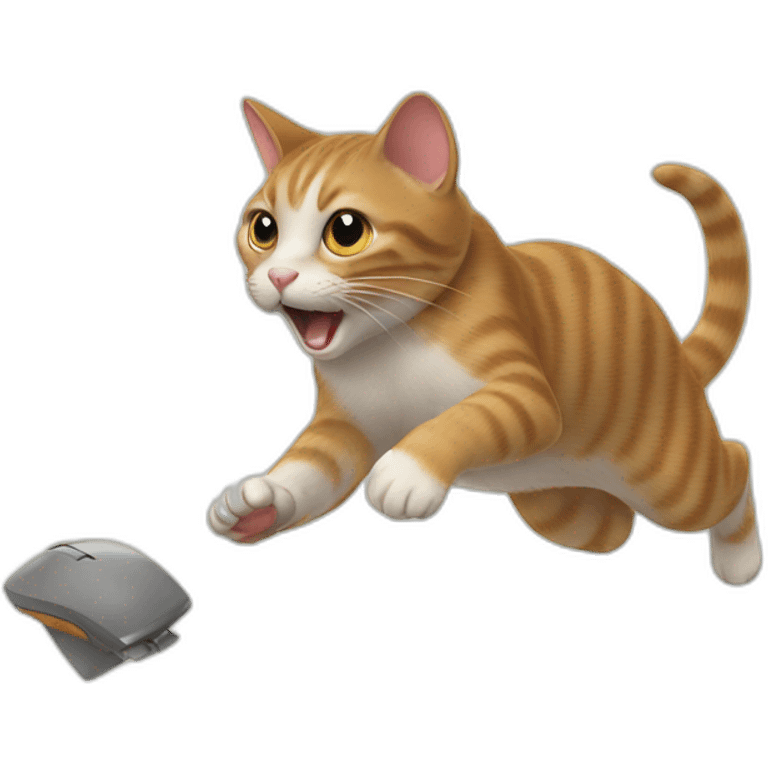 Cat chasing mouse emoji