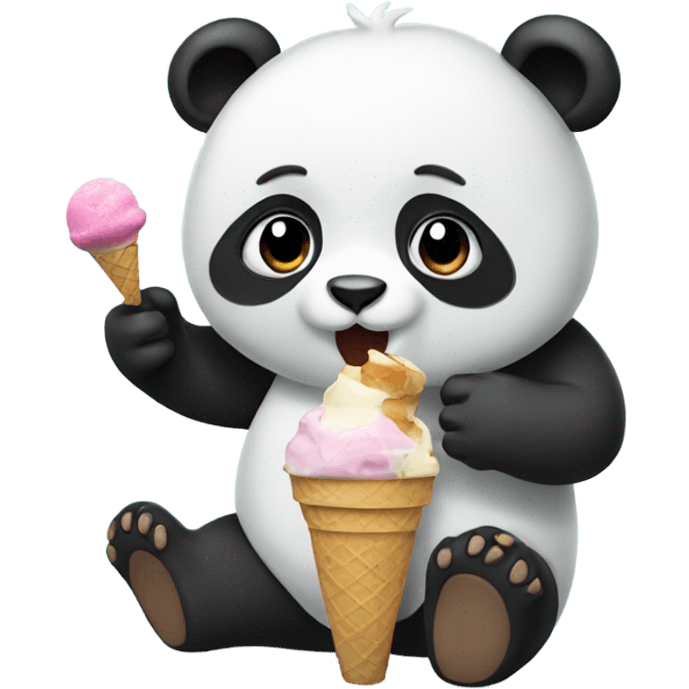 Panda eating ice cream emoji